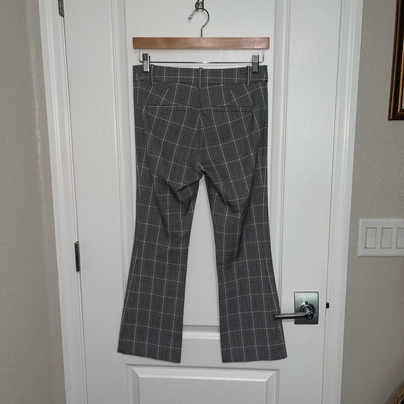 DEREK LAM 10 CROSBY Kick Flare Legging Gray Plaid Women's Pants Gingham Sz 2 - Picture 5 of 10